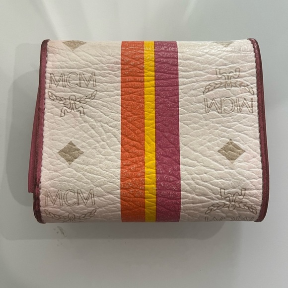 MCM White Visetos Small Trifold Wallet - Picture 2 of 14